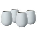 Unbreakable Silicone Stemless Wine Glassware | Set of 4 (Light Grey)-0