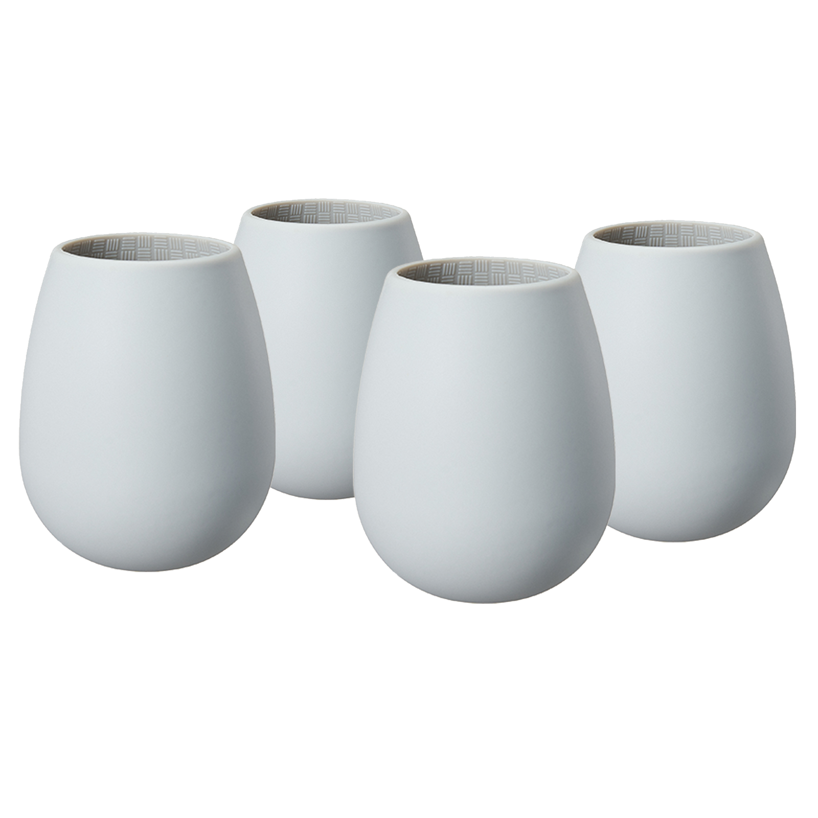 Unbreakable Silicone Stemless Wine Glassware | Set of 4 (Light Grey)-0