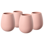 Unbreakable Silicone Stemless Wine Glassware | Set of 4 (Pink)
