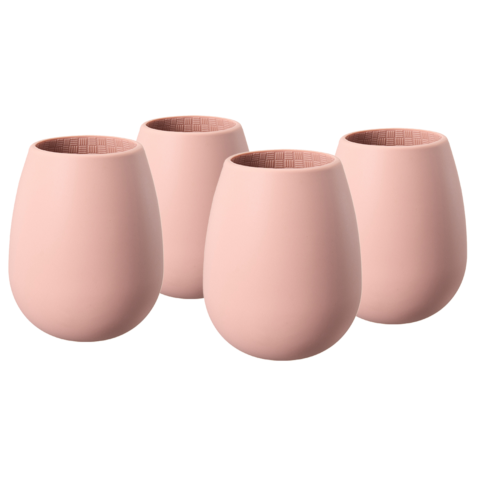 Unbreakable Silicone Stemless Wine Glassware | Set of 4 (Pink)