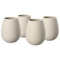 Unbreakable Silicone Stemless Wine Glassware | Set of 4 (Tan)-0