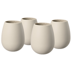 Unbreakable Silicone Stemless Wine Glassware | Set of 4 (Tan)-0