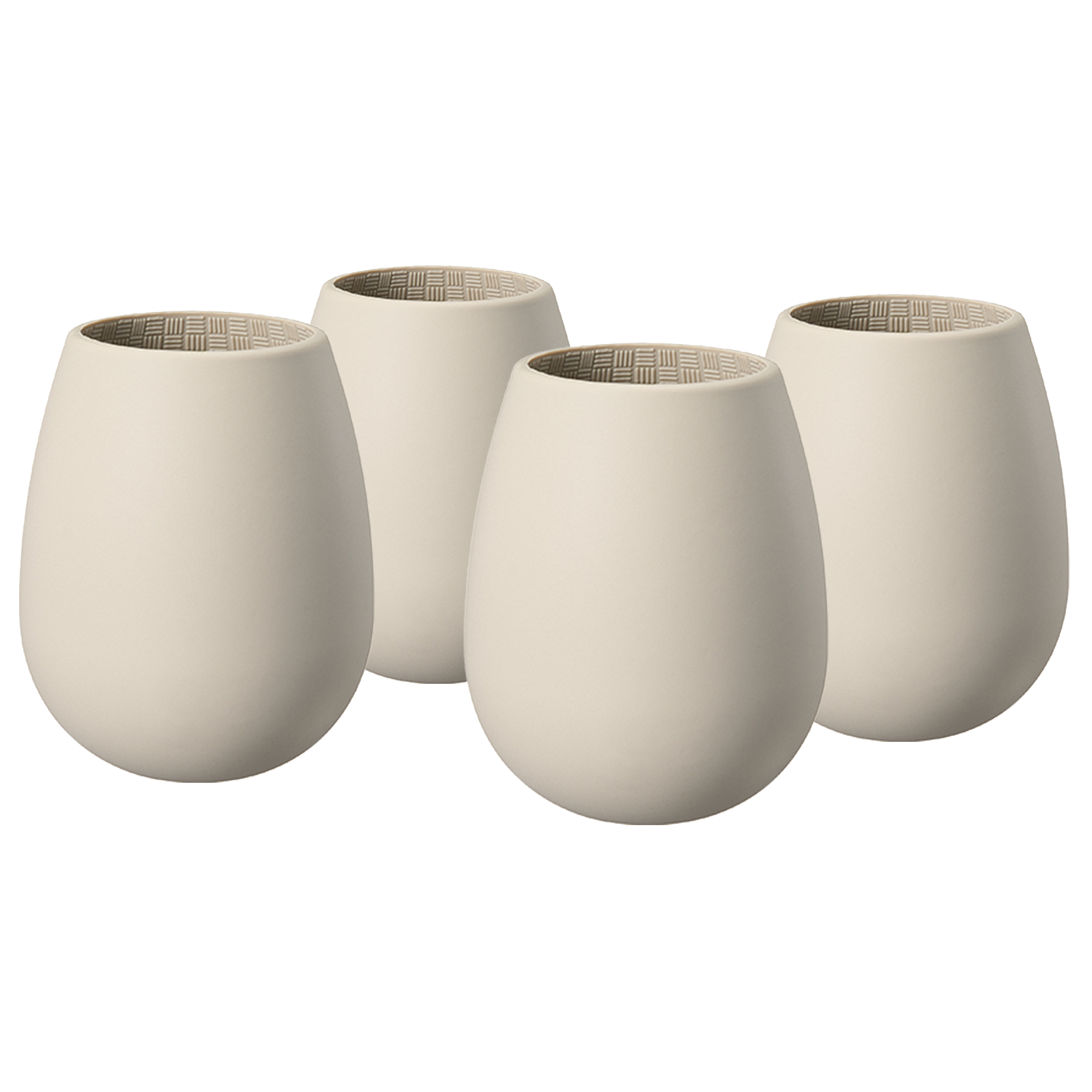 Unbreakable Silicone Stemless Wine Glassware | Set of 4 (Tan)-0