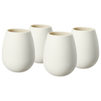 Unbreakable Silicone Stemless Wine Glassware | Set of 4 (White)-0