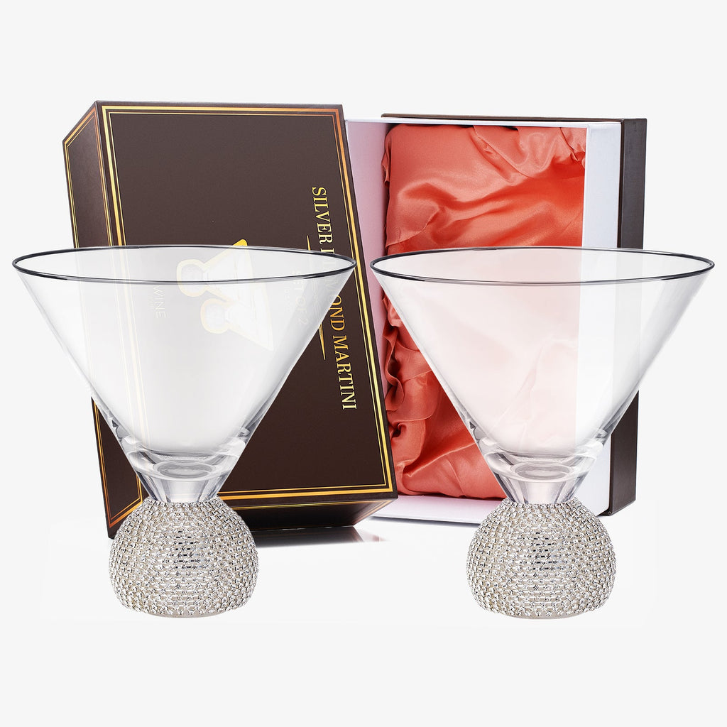 Diamond Studded Martini & Cocktail Glasses - Set of 2-2