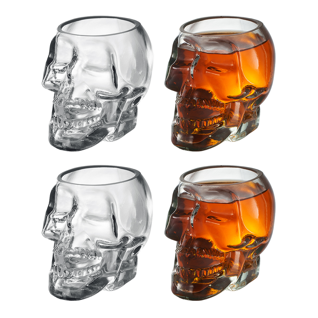 Monkey and Heroes Extra Large Skull Shot Glasses Set of 4-0