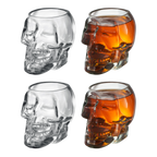Monkey and Heroes Extra Large Skull Shot Glasses Set of 4-0