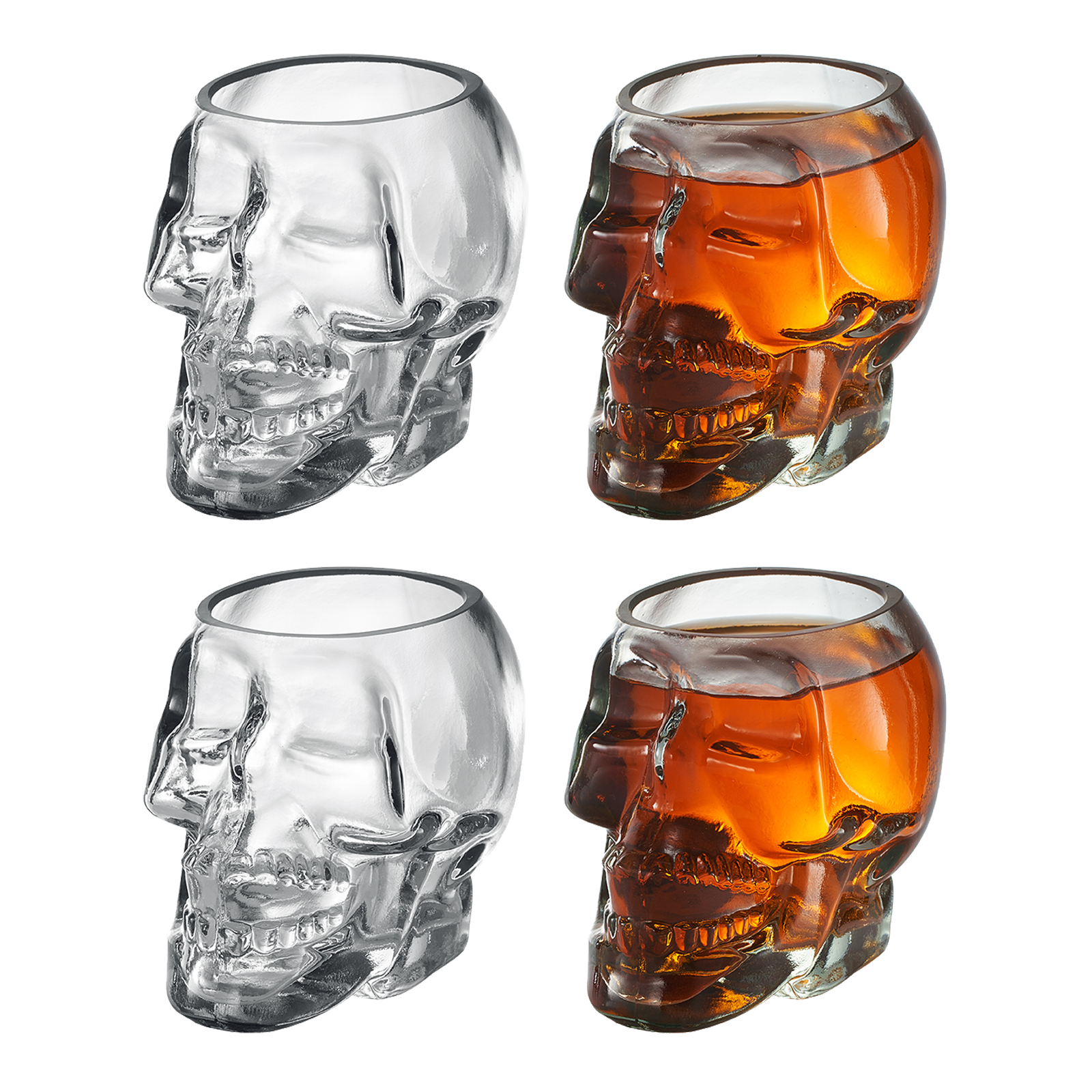 Monkey and Heroes Extra Large Skull Shot Glasses Set of 4-0
