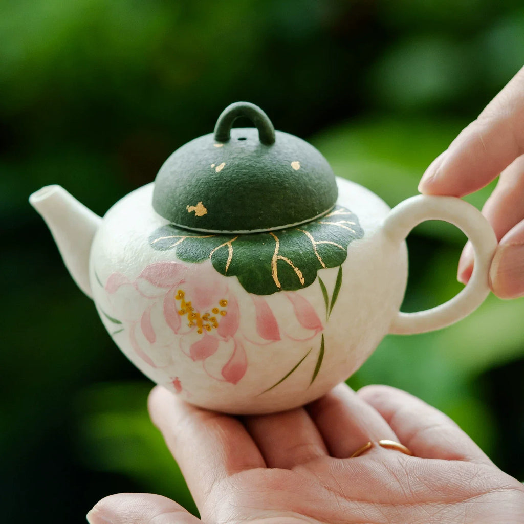 Handmade Ceramic Teapot with Lotus Design – 120ml Traditional Chinese Kung Fu Tea Pot-2