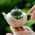 Handmade Ceramic Teapot with Lotus Design – 120ml Traditional Chinese Kung Fu Tea Pot-2