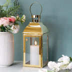 12.5" H Stainless Steel Decorative Candle Lantern(Gold)-2