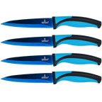 Steak Knife Set 4 Titanium Coated Deep Blue Blade