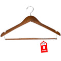Wooden hanger with a red '5 Pack' tag on a white background
