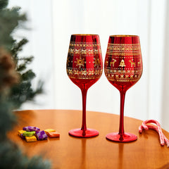 Crystal Christmas Tree Wine & Water Glasses - Set of 2-3