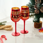 Crystal Christmas Tree Wine & Water Glasses - Set of 2-2