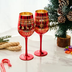 Crystal Christmas Tree Wine & Water Glasses - Set of 2-2