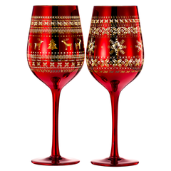 Crystal Christmas Tree Wine & Water Glasses - Set of 2-1