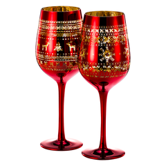 Crystal Christmas Tree Wine & Water Glasses - Set of 2-0