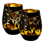 Crystal Halloween Stemless Wine Glass - Set of 2-0