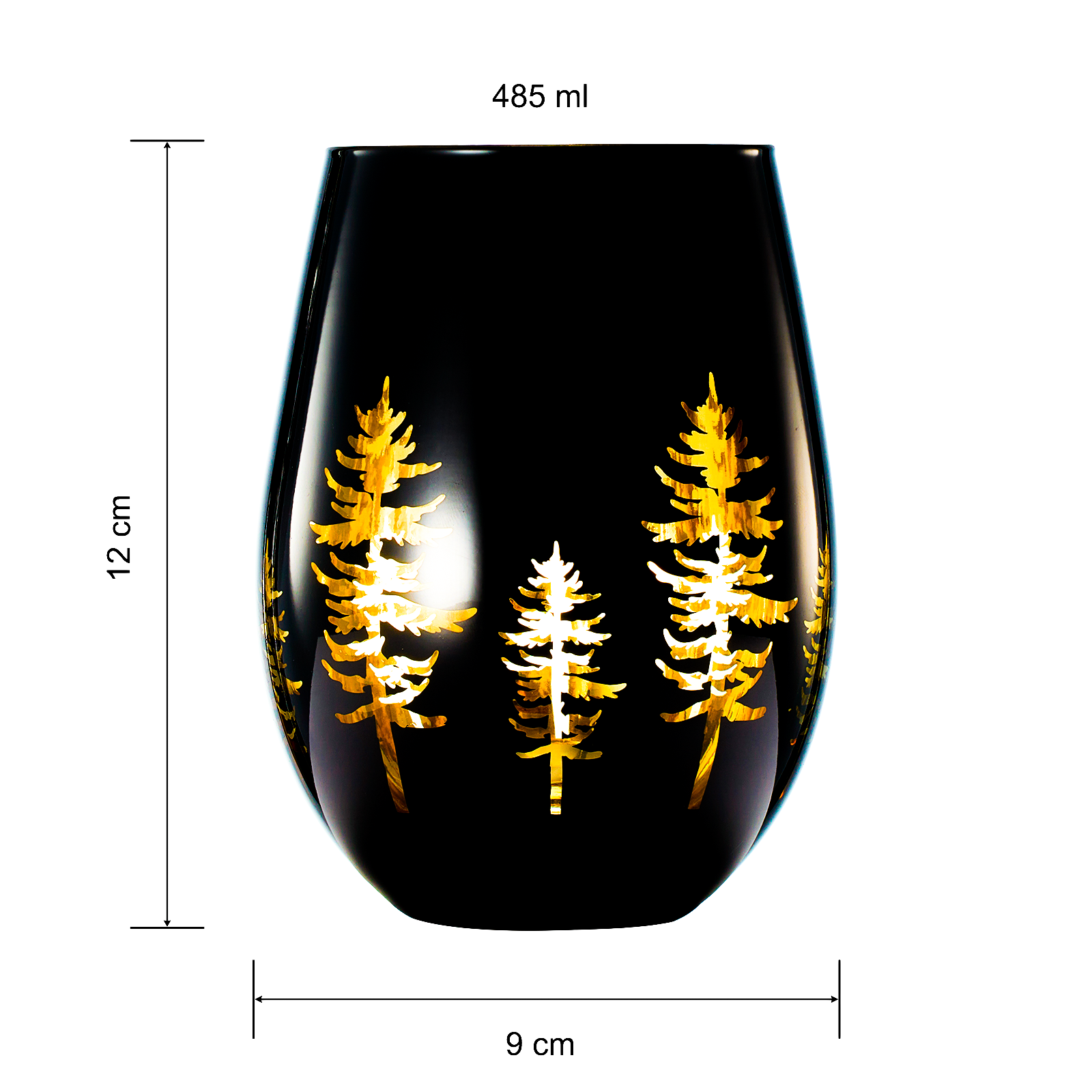Crystal Holiday Winter Christmas Trees Black - Set of 2-4