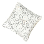 Tache Modern Abstract Leaf Line Art Foliage White Grey Black Gold Cushion Covers / Euro Sham (TJ3571)-0