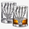 Skeleton Whiskey Glass Tumbler | Set of 2 | 10oz Glasses 4.3" H