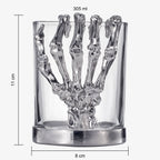 Skeleton Whiskey Glass Tumbler | Set of 2 | 10oz Glasses 4.3" H