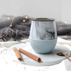 White Marble Tumbler-Cumulus 8 OZ