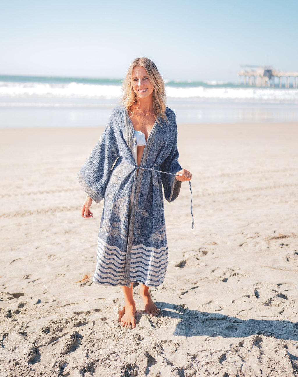 Turkish Cotton Muslin Kimono Robe – 100% Turkish Cotton Muslin Unisex Kimono Bathrobe (One Size)-0