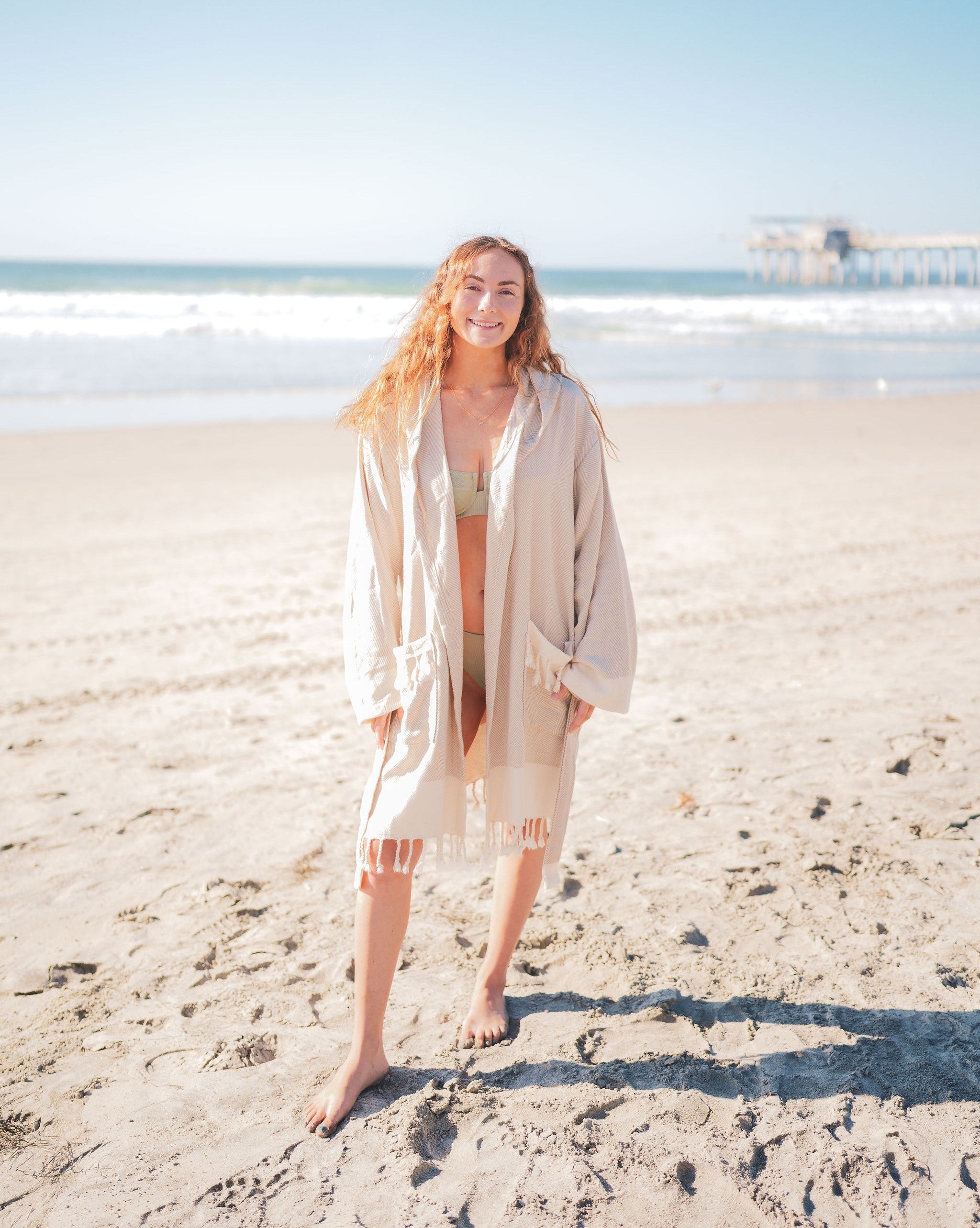 Chevron Cotton Turkish Bathrobe – 100% Turkish Cotton Chevron Weave Unisex Robe (S/M, L/XL)-6