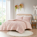 Twin/Twin XL 2-Piece Pink Pompom Hypoallergenic Microfiber Comforter Set-1