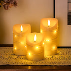 Set of 3 Flickering Flameless Real Wax Candles-2