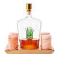 Tequila Decanter With Four Pink Himalayan Salt Shot Glasses Set-0