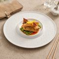 Textured Rim Porcelain Dinner Plate | Inner Coupe Fine Dining Plate-0