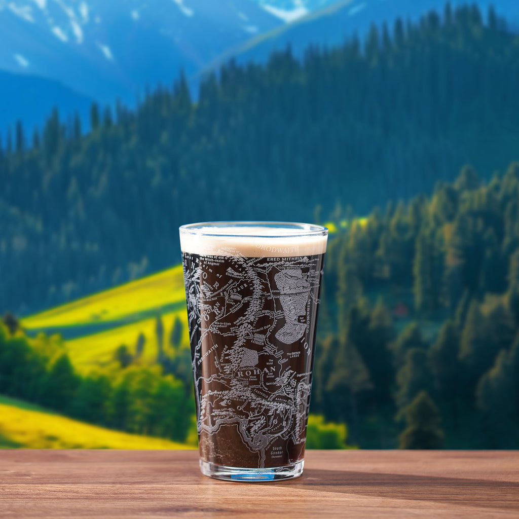 LOTR Middle Earth Map Beer Glass - 15 OZ Middle-Earth-1
