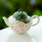 Handmade Ceramic Teapot with Lotus Design – 120ml Traditional Chinese Kung Fu Tea Pot-1
