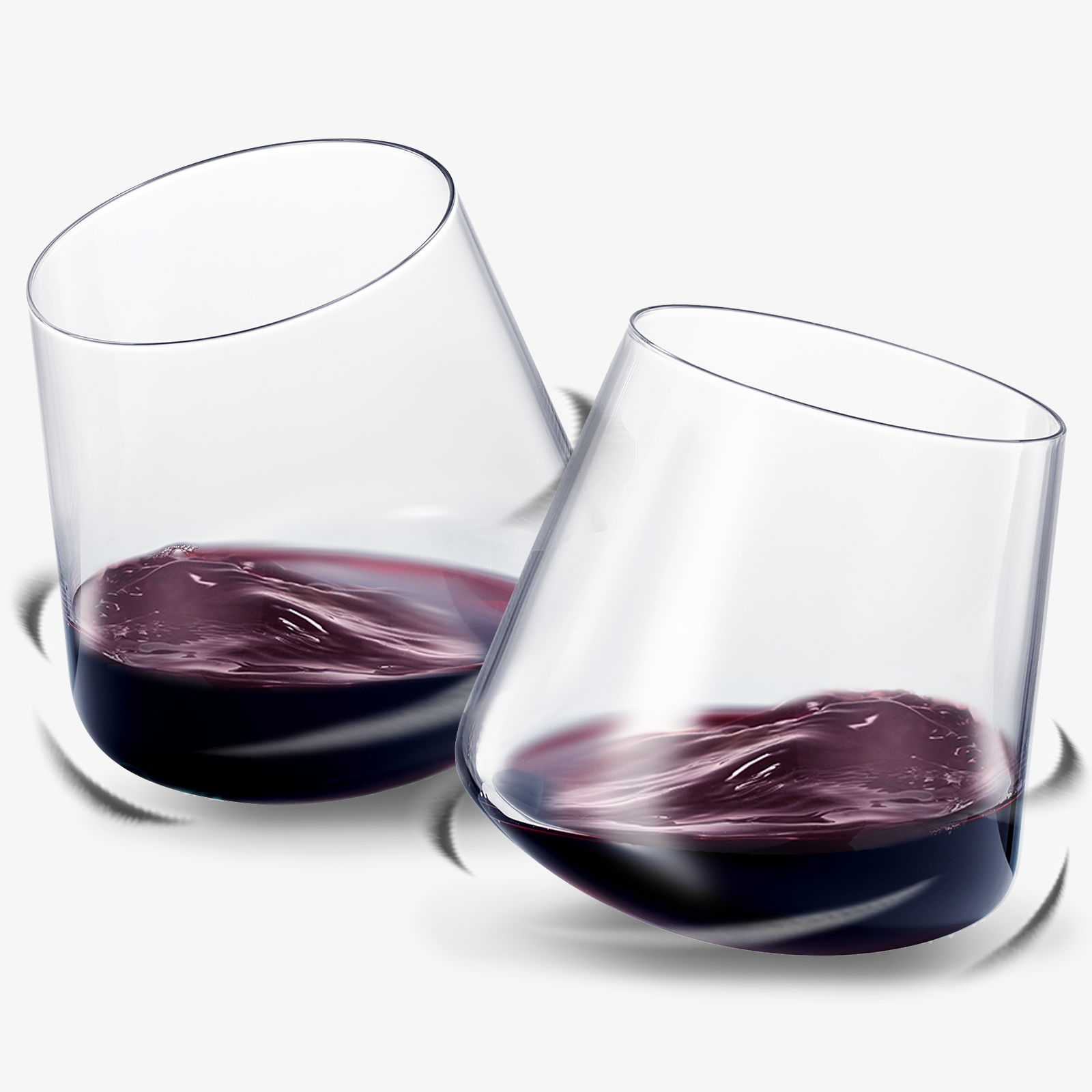 Rolling Un-Spillable Stemless Spinning Aerating Wine Glasses | Set of 2 | 13.5OZ-0