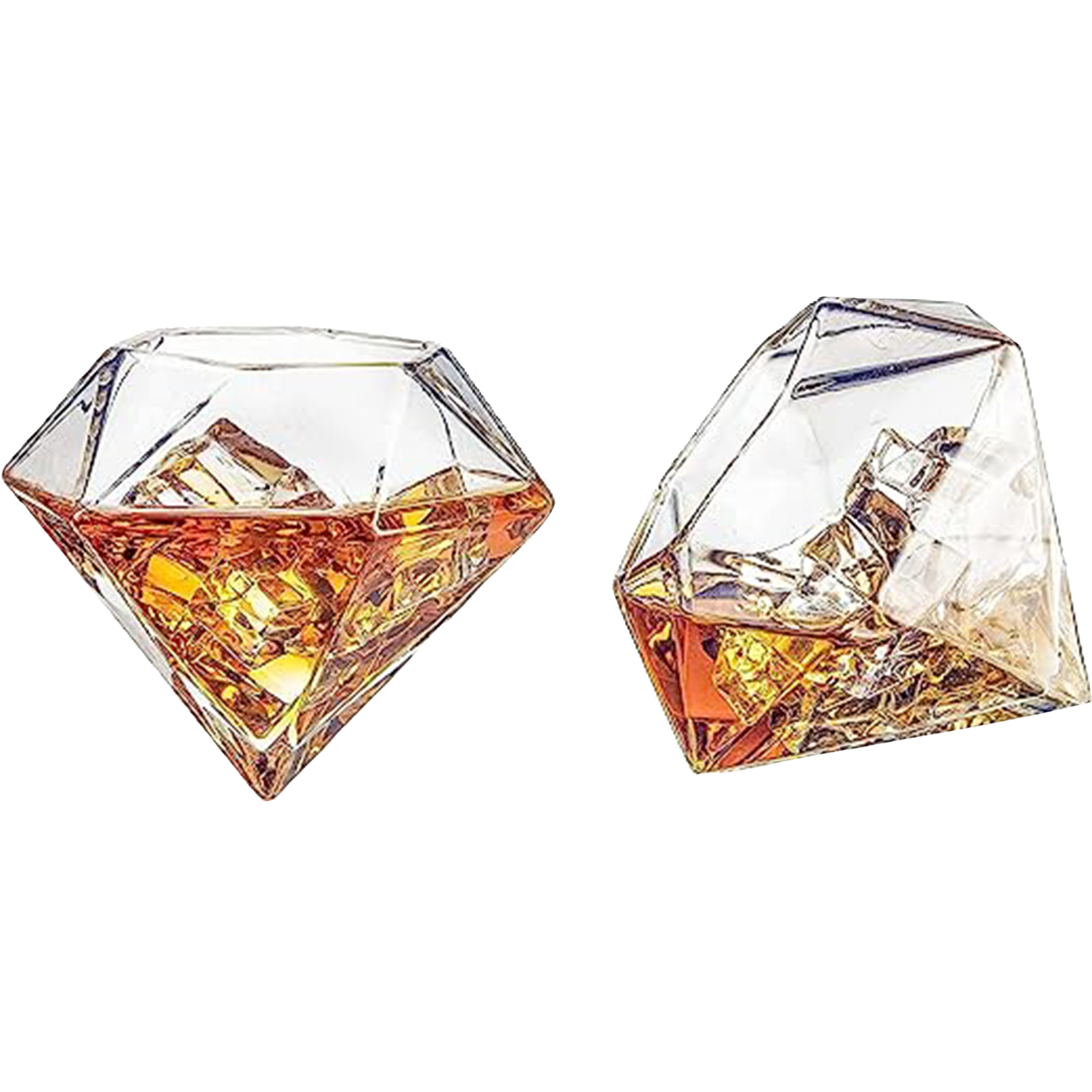 The Wine Savant Diamond Whiskey Glasses, Set of 2 10 oz