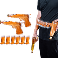 Pistol & Shotglasses Decanter Party Serving Holster Set-0