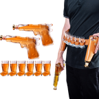 Pistol & Shotglasses Decanter Party Serving Holster Set-0