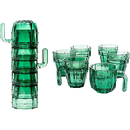 Cactus Stackable Glasses, Set of 6-10 oz-0