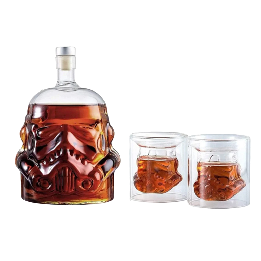 Transparent Creative Whiskey Decanter Set Bottle with 2 Wine Glasses 150ml