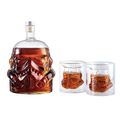 Transparent Creative Whiskey Decanter Set Bottle with 2 Wine Glasses 150ml
