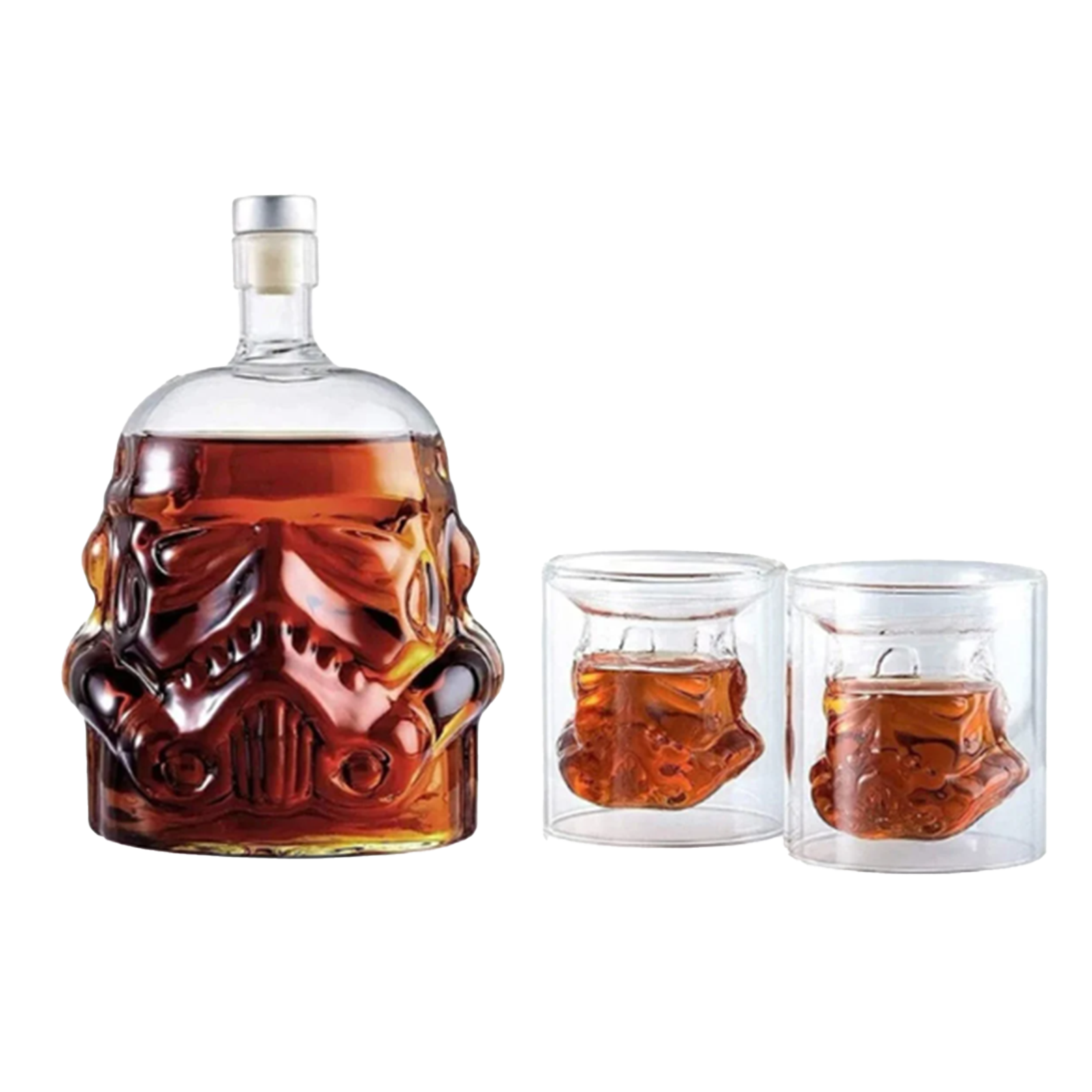 Transparent Creative Whiskey Decanter Set Bottle with 2 Wine Glasses 150ml