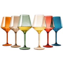 European Style Crystal, Stemmed Wine Glasses | Set of 6 | 15oz-0
