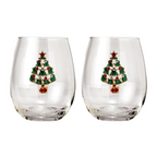 Stemless Christmas Tree Wine Glasses - Set of 2-0