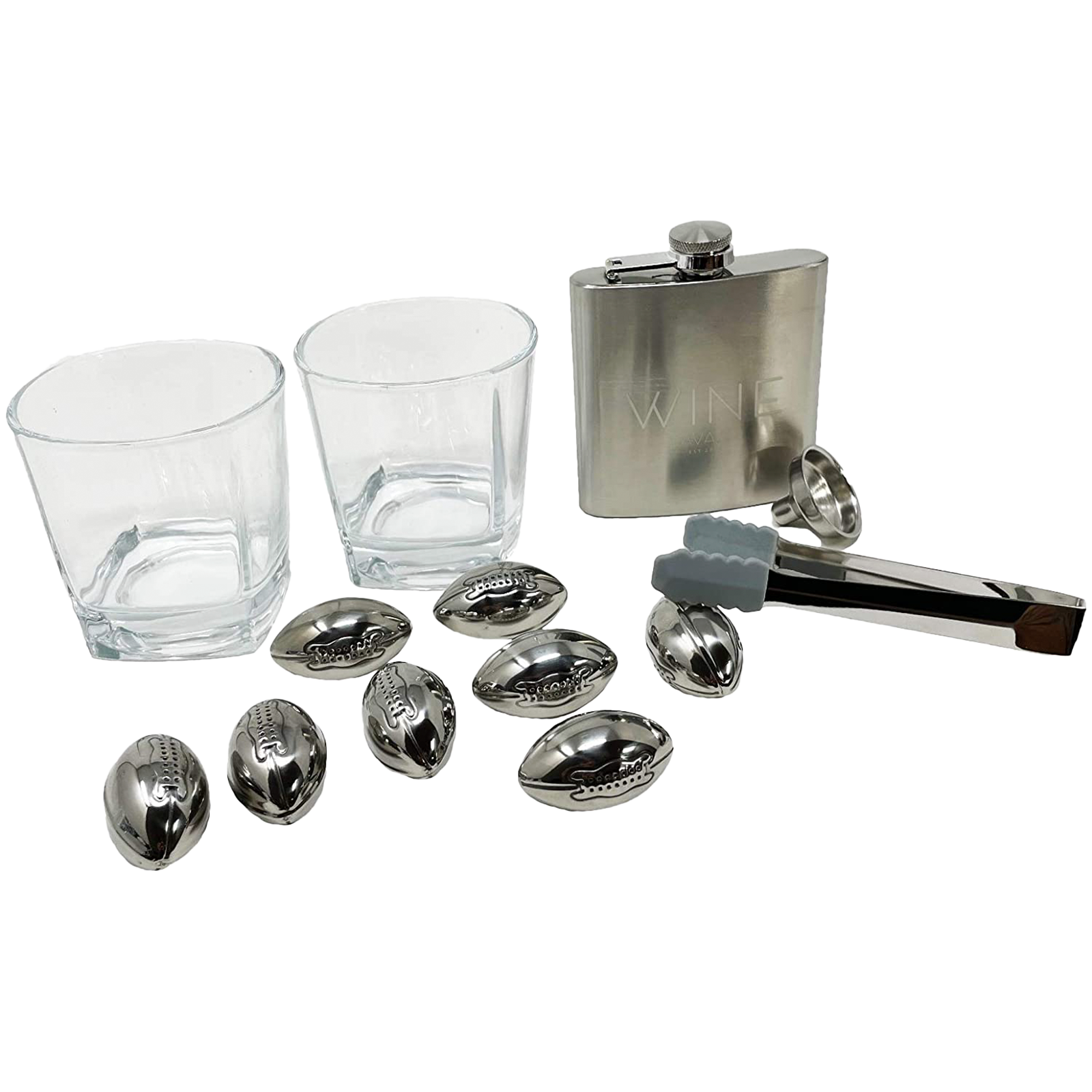 Whiskey Glasses And Football Chilling Stones Gift Set-1