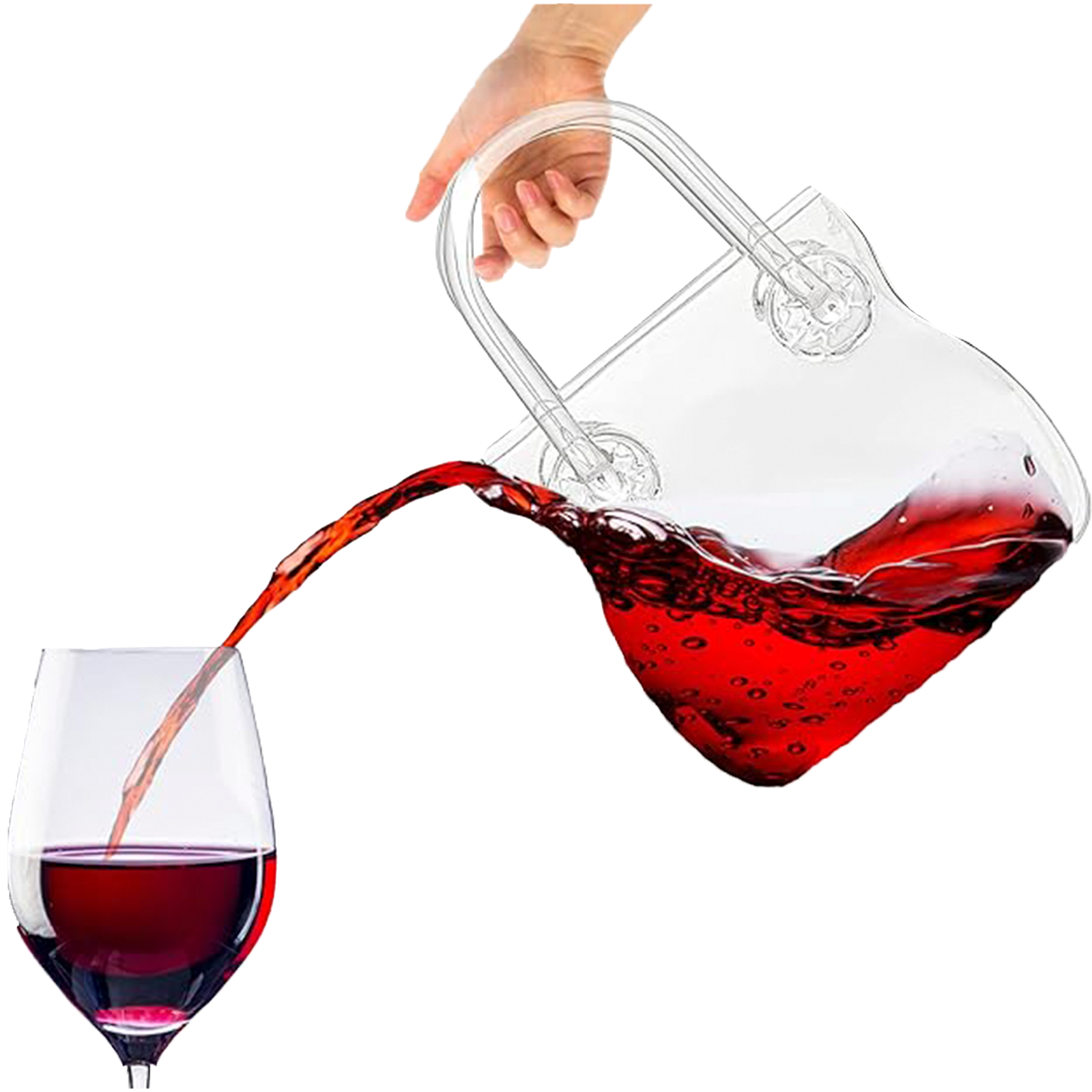 Glass Handbag Purse Decanter & Vase For Flowers (750ML)-0