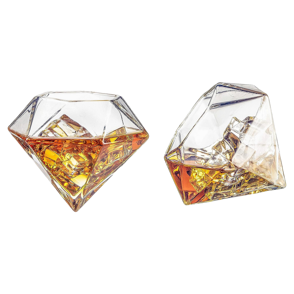Set of 4 Diamond Whiskey & Wine Glasses 10oz-0