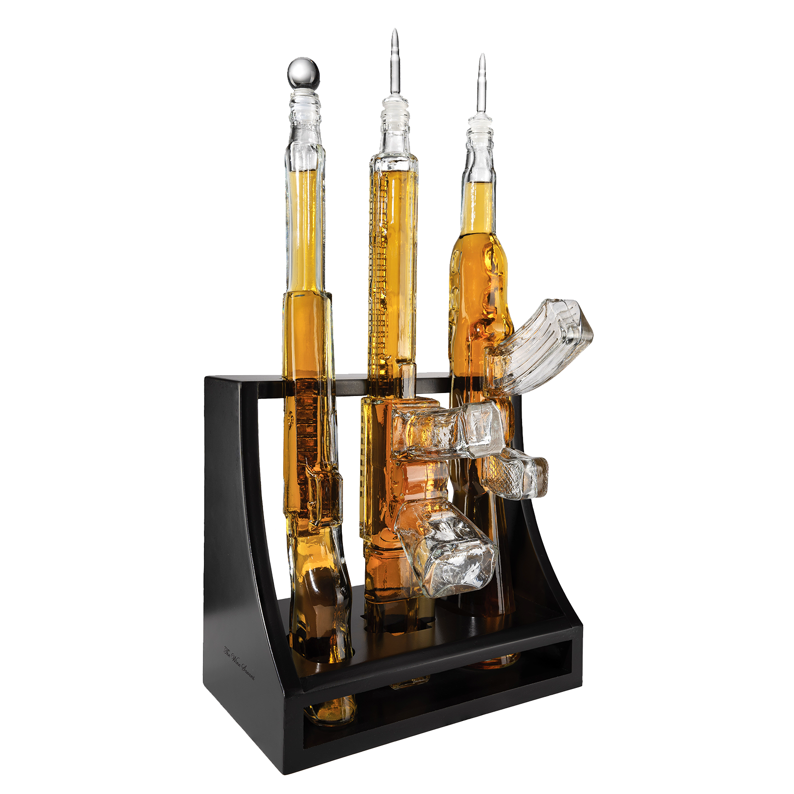 3 Gun Whiskey Decanters Set AR15, AK47, & Rifle Gun Decanter Set 1000ml-0